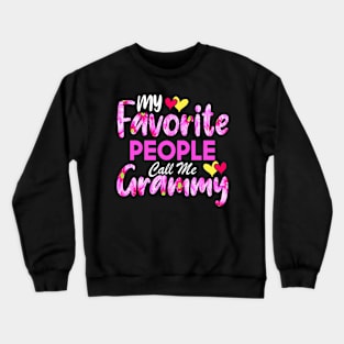 My Favorite People Call Me Grammy Cute Pink Floral Mother's Day Crewneck Sweatshirt